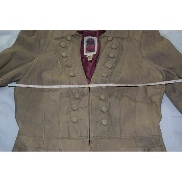 Anthro Burning Torch Leather Jacket sz M Blazer - Picture 9 of 12